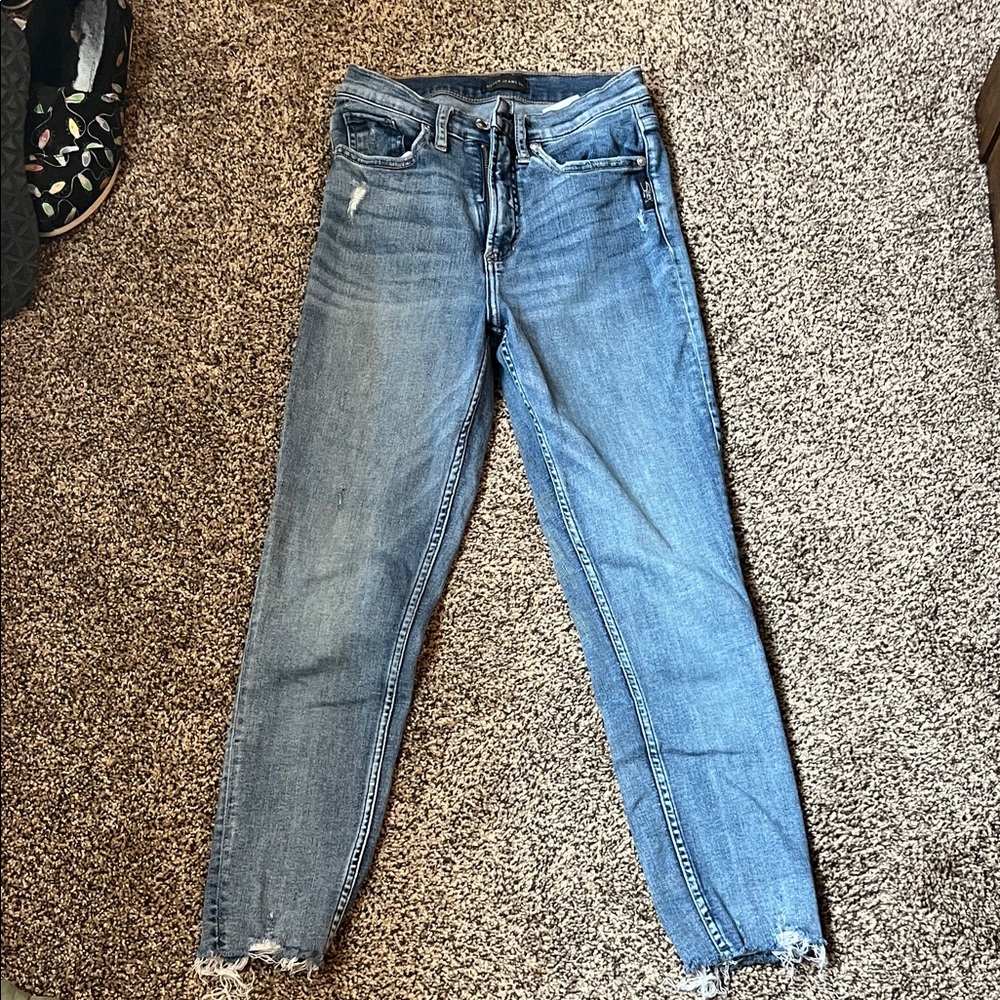 Silver Jeans Light Blue Distressed Ankle Skinny Jeans